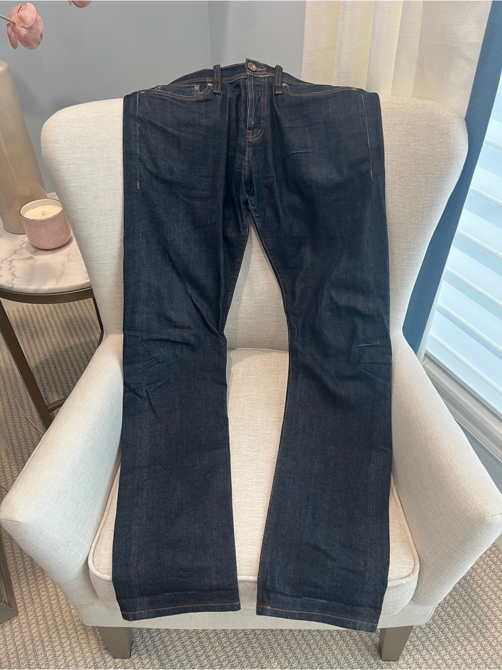 The Unbranded Brand UB222 Tapered Fit Stretch Selvedge Jeans Size 32